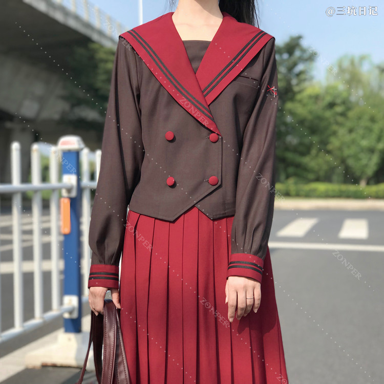 中牌制服馆倾歌赤领交叉襟中间服 Jk制服百科 三坑日记 中牌制服馆倾歌赤领交叉襟中间服 Jk制服百科 三坑日记
